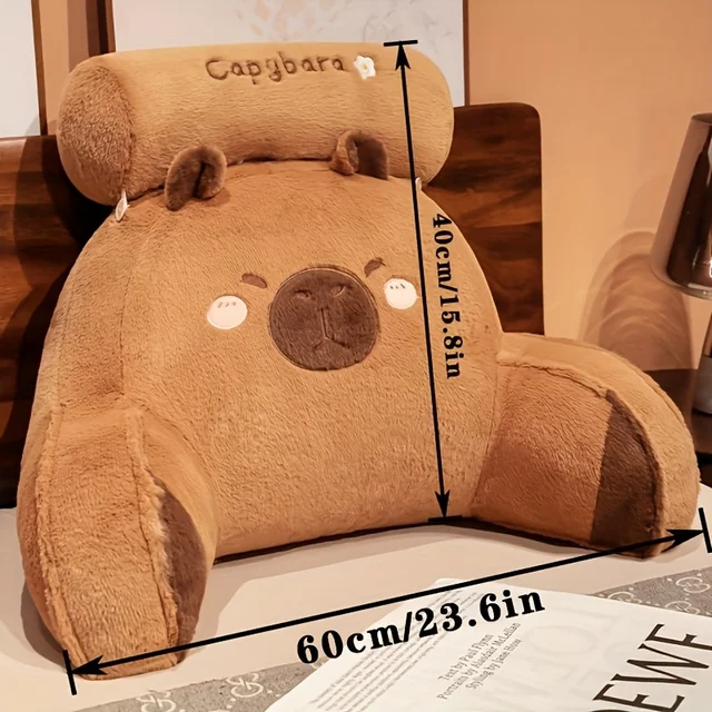 Lovely Capybara Backrest Cushion – Large Triangle Reading & Lumbar Support Pillow 4