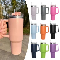 40oz Mug Tumbler With Handle Insulated Tumbler With Lids Straw Stainless Steel Coffee Tumbler Termos Cup for Travel Thermal Mug 1