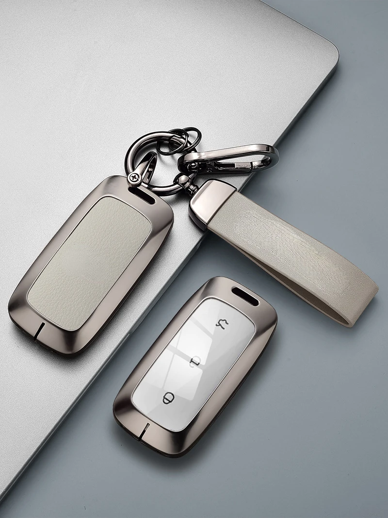 

Suitable For Geely Galaxy L6 2023 2024 Simple Style Zinc Alloy + Leather Car Remote Key Case Cover