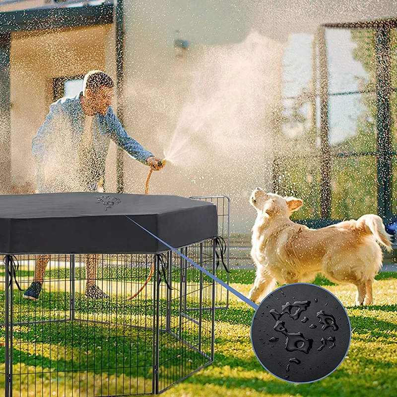 174CM Dog Crate Cover for Pet Dog Outdoor Tent Waterproof Cover for Animal Cage Large Kennel Sunscreen Rainproof Accessory