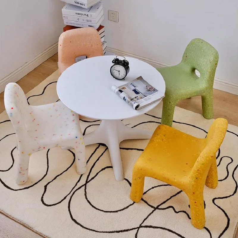 LazyChild Home Children's Chair Backrest Baby Low Stool Modern Mini Style Change Shoes Stools Small Stool Plastic Chair Bench