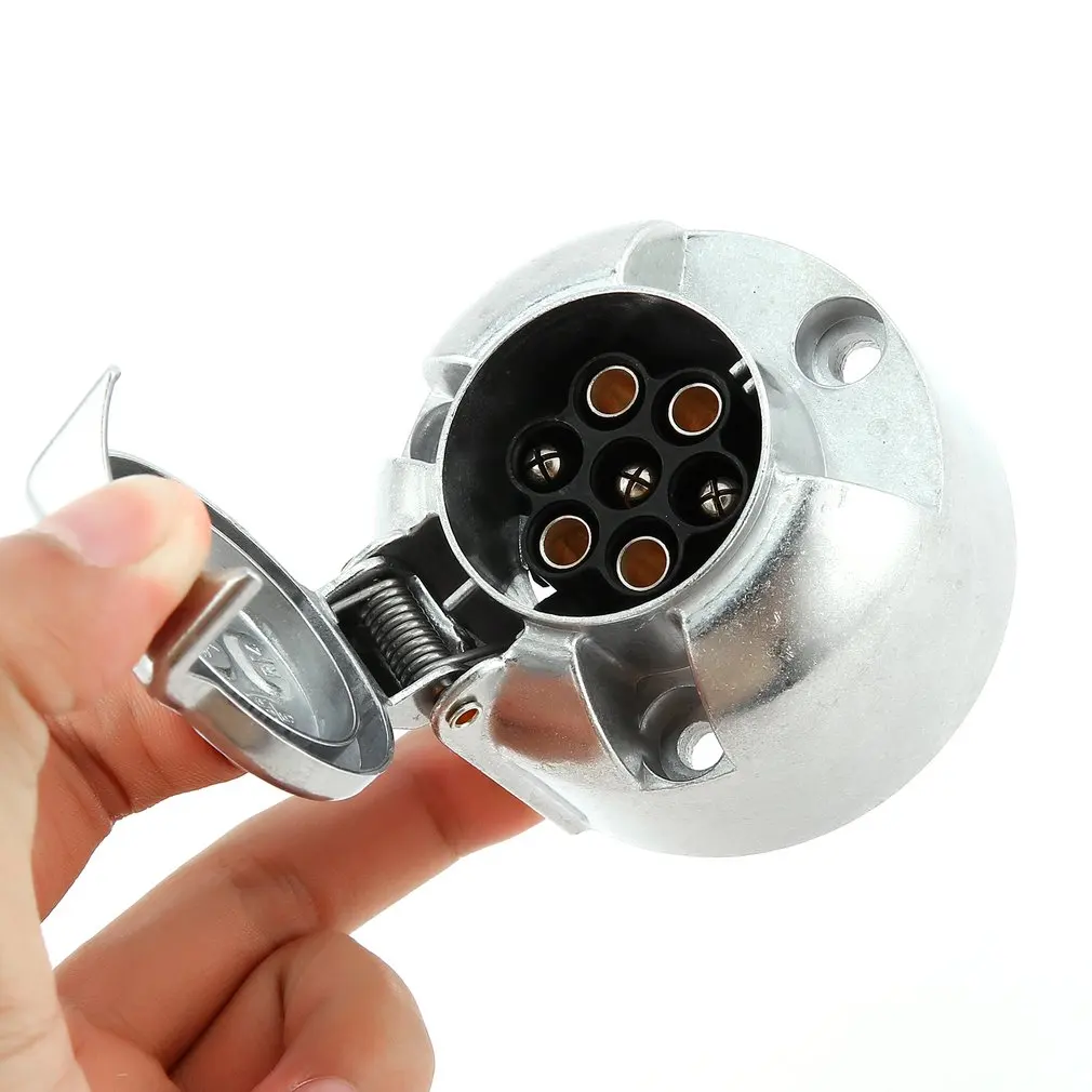 

7-Pin HT3004 Connector Trailer Socket Heavy-Duty Round Wiring Socket 12V Towbar Towing Caravan Truck Socket Car Accessories