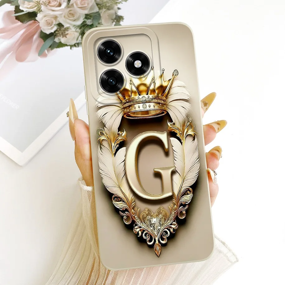 Retro Crown Letters Soft Silicone Lens Protective Phone Case Cover