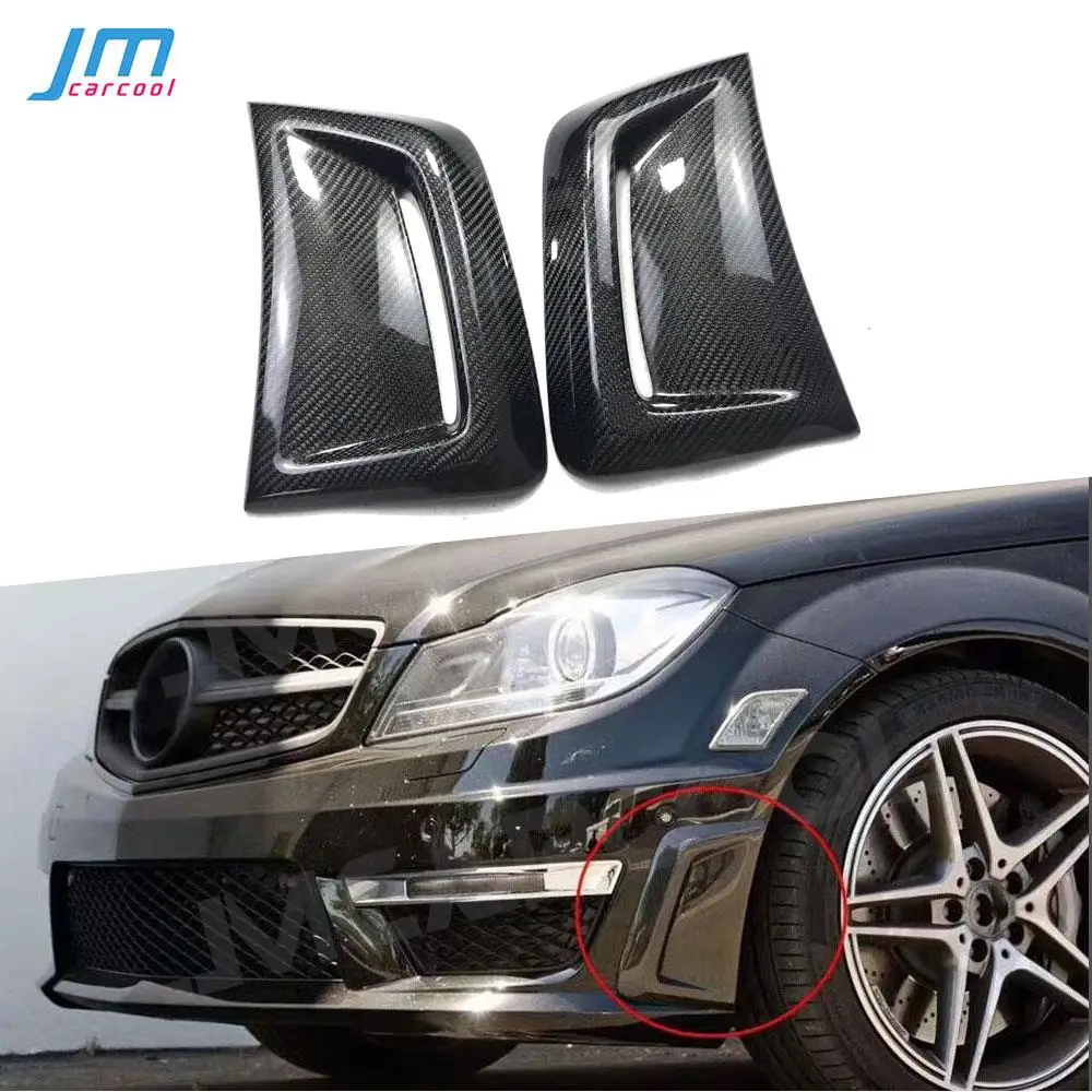 

Carbon Fiber Front Bumper Side Air Vents Trims Cover for Benz C Class W204 C63 AMG 2012-2014 Scoop Plates Stickers Frame Styling