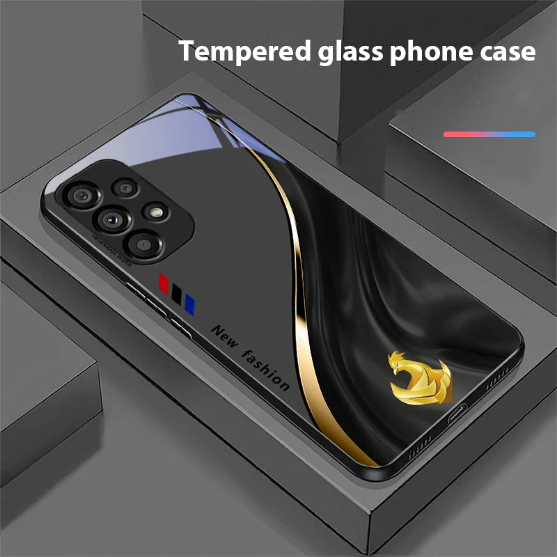Starlight Zodiac Black Tempered Glass Phone Case with Hard Shell