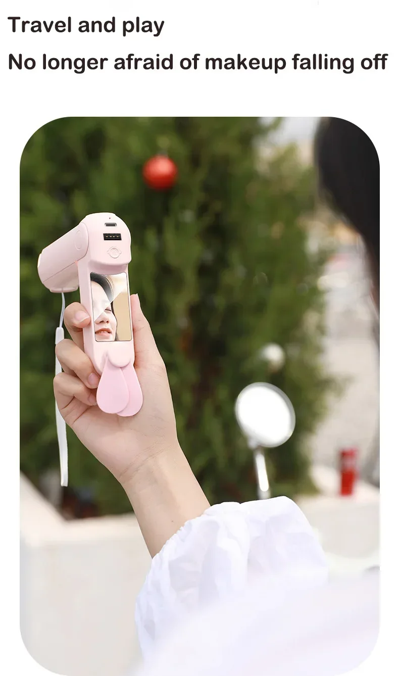 New Handheld Electric Fan USB Desktop Fan with LED Light Portable Mini Small Fan Mobile Phone Charging Bank Phone Stand Students 14 S10fd096d94b742a99d7d9b5d5ed534630