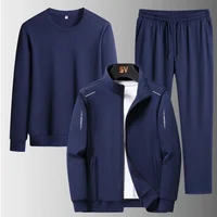 Male Tracksuit Jacket Men Set Large Size 6XL 7XL 8XL Fashion New  Autumn Winter Homme Suit Sweatshirt Sweatpants Men's Set 1