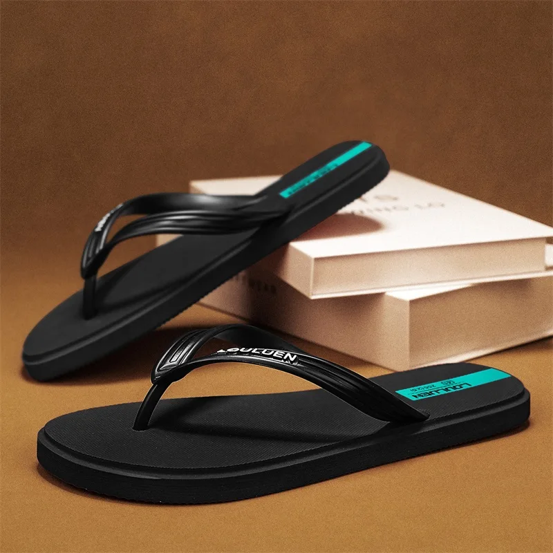 Herren-Flip-Flops, einfarbige Sommerschuhe für Herren, atmungsaktive Schuhe, Strand-Hausschuhe, geeignet für tägliche Spaziergänge im Innen- und Außenbereich – Detail 19