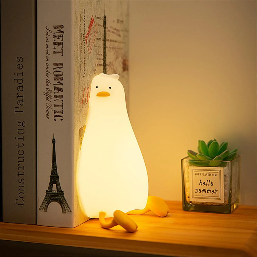 Creative Lying Flat Duck Night Light Led Kawaii Aesthetic Bedroom