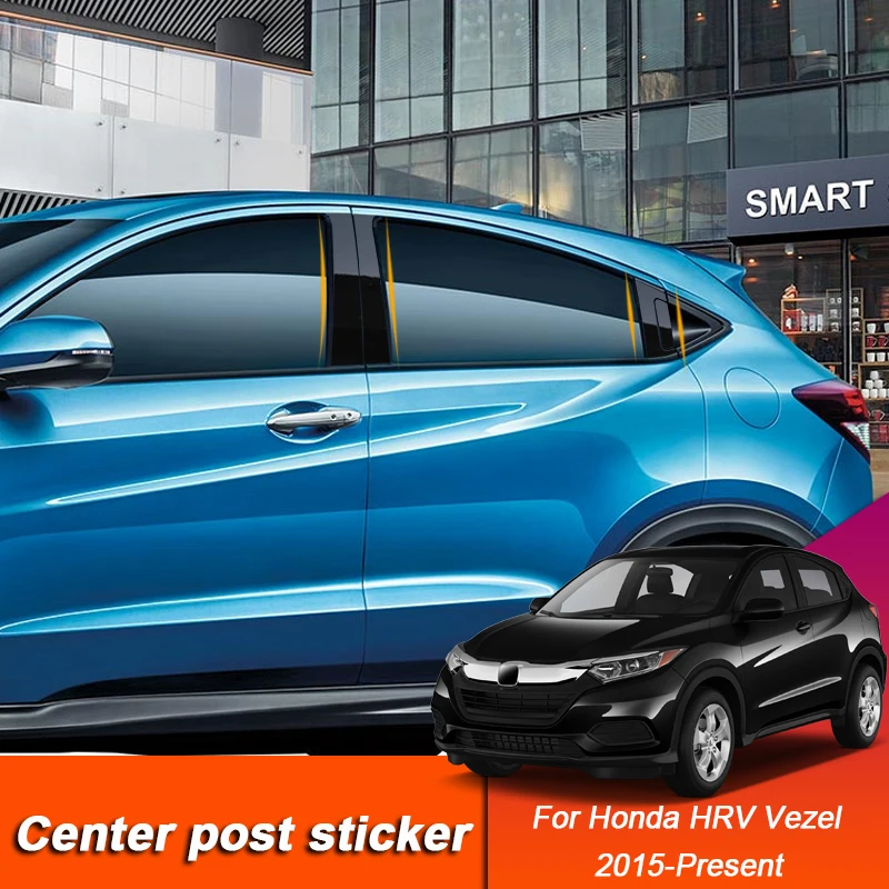 

Car Styling Window Center Pillar Sticker PVC Trim Anti-Scratch Film Auto External Accessories For Honda HRV Vezel 2015-Present