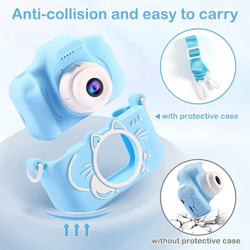 Children's Camera 2 Inch Dual Camera 1080P HD Screen Kids Digital Outdoor Photography Video Mini Educational Toys