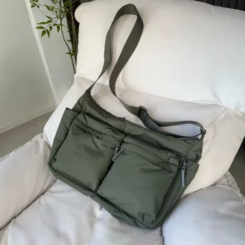 حقيبة كروس للترفيه سميكة عالية الجودة، حقيبة كتف مفردة، حقيبة كمبيوتر محمول ذات سعة كبيرة، حقيبة رياضية متعددة الجيوب للرجال والنساء