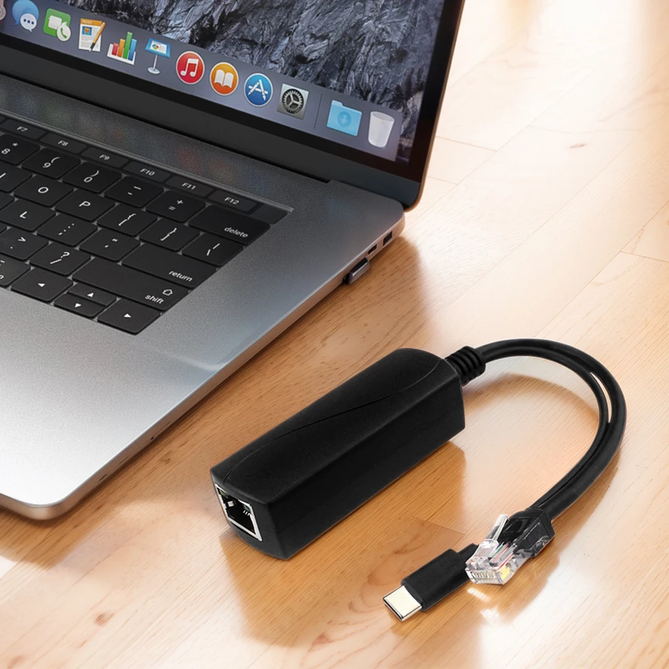 PoE Splitter 48V to 5V USB-C Adapter for Raspberry Pi