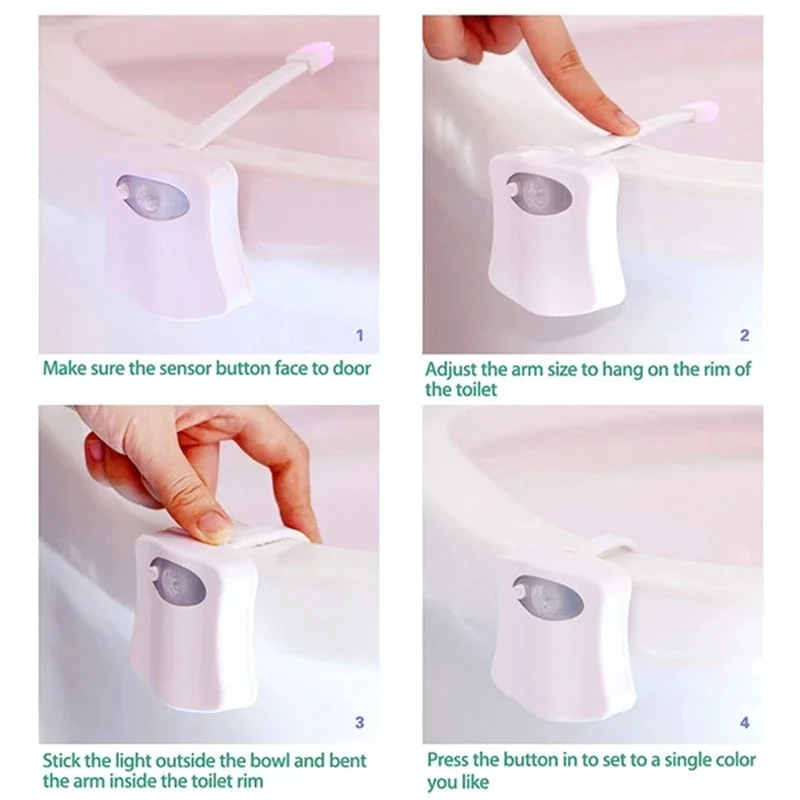 2/1PCS Lighting Toilet Light Led Night Light Human Motion Sensor Backlight for Toilet Bowl Bathroom 8 /16Color Veilleuse for Kid