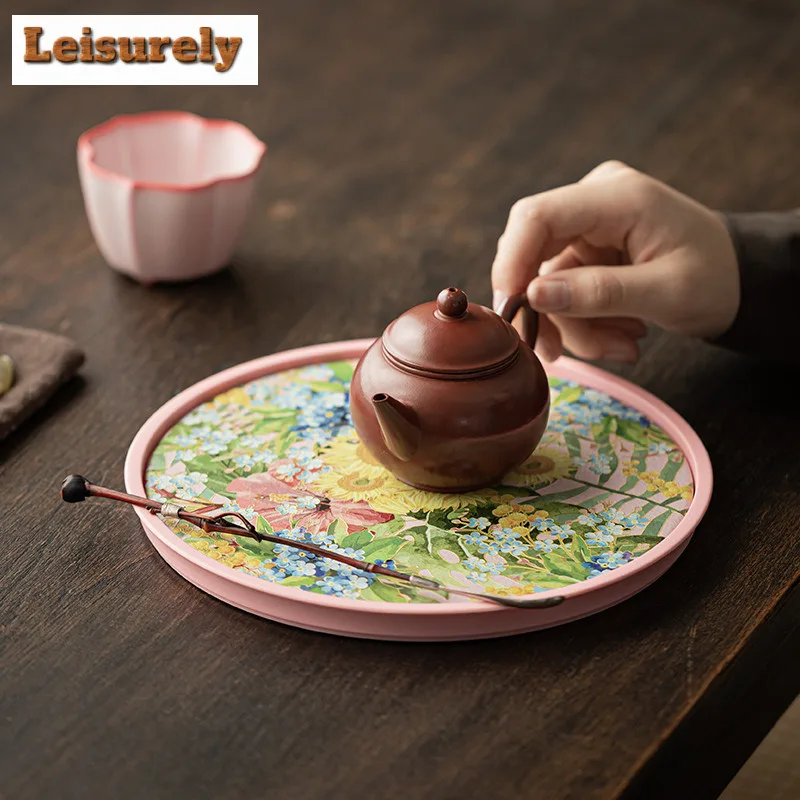 Cloisonn É Enamel Color Tea Tray Japanese Cuisine Table Coffee Storage Board Trays Provide for Hospitality Dishes for Serving