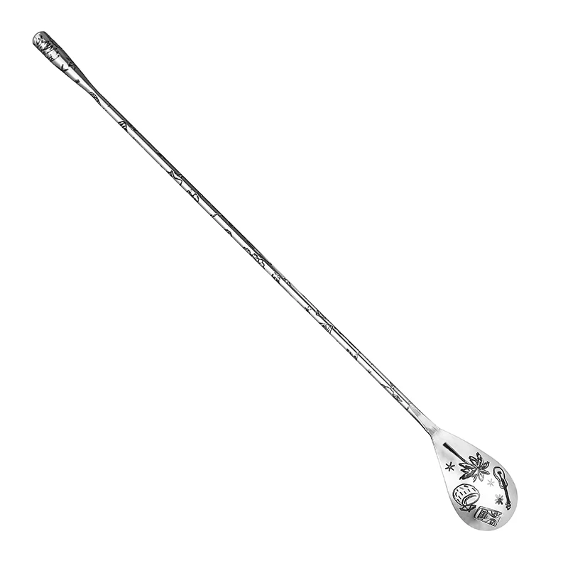 Tiki Tattoo Cocktail Stainless Steel Bar Spoon 30cm cocktail spoon