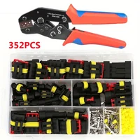 352 ชิ้นกันน้ําขั้วต่อไฟฟ้าขั้วต่อสายไฟรถยนต์ 1/2/3/4 พินขั้วต่อ CRIMPING TOOL 1