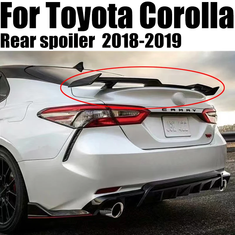 

For Toyota Camry corolla poiler High Quality ABS Material Car Rear Wing Primer Color Rear Spoiler TRD style 2018 2019