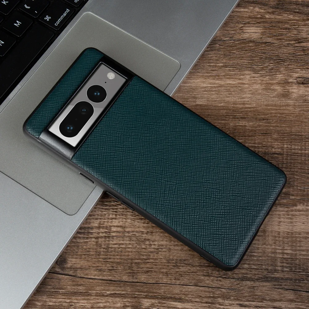 Luxurious Genuine Leather Slim Back Cover - Handmade Cowhide Shockproof Protective Case - Unisex Business Style