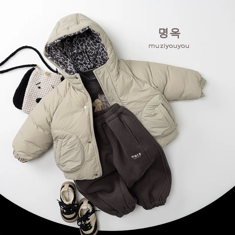 2025 Winter New Children Thick Warm Coat Solid Boys Girls Cotton Padded Jacket Kids Casual Fleece Coat Fashion Baby Warm Clothes