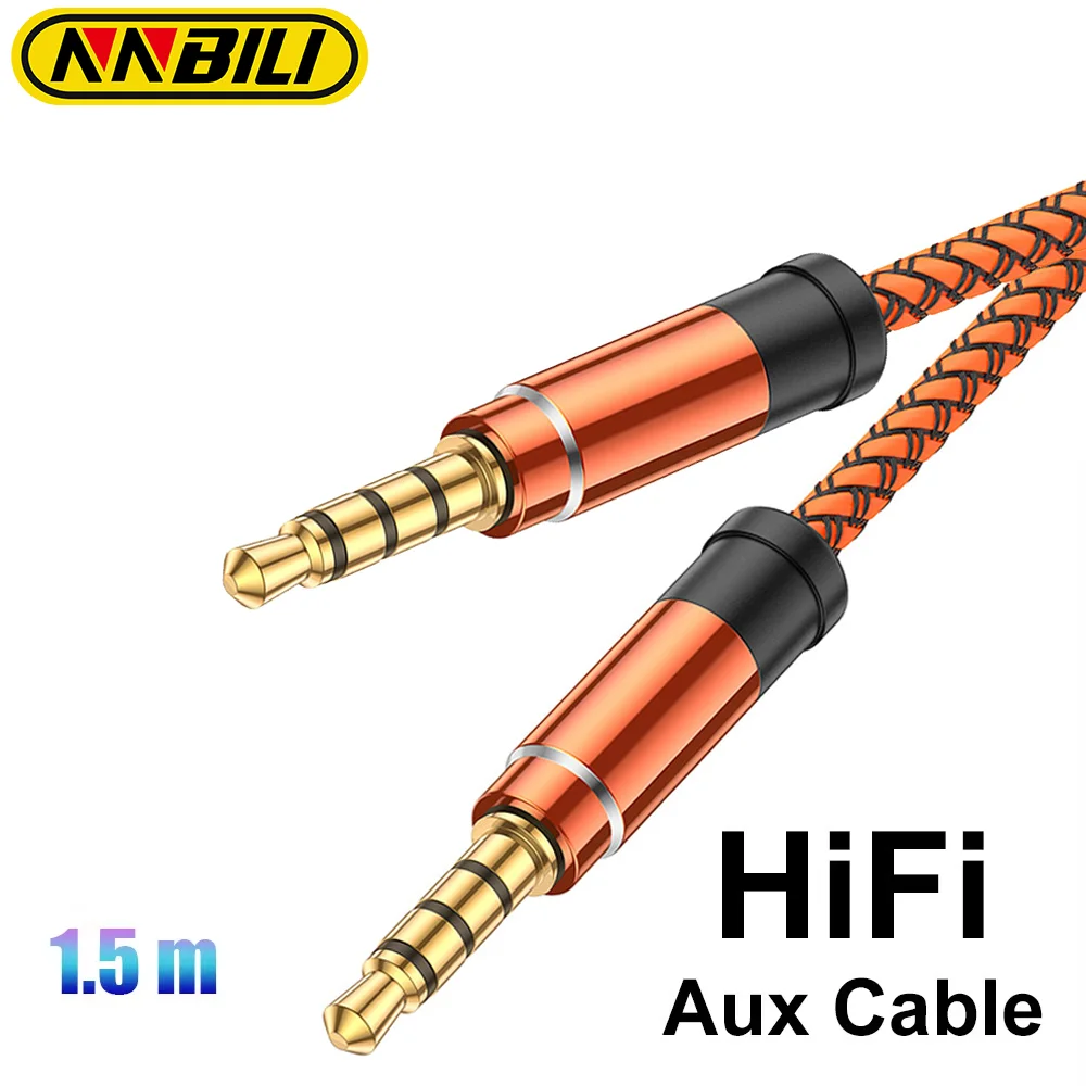 3.5mm Jack Audio 1.5m Cable Nylon Braid 3.5mm Car AUX Cable Headphone Extension Code For Phone MP3 Car Headset Speaker