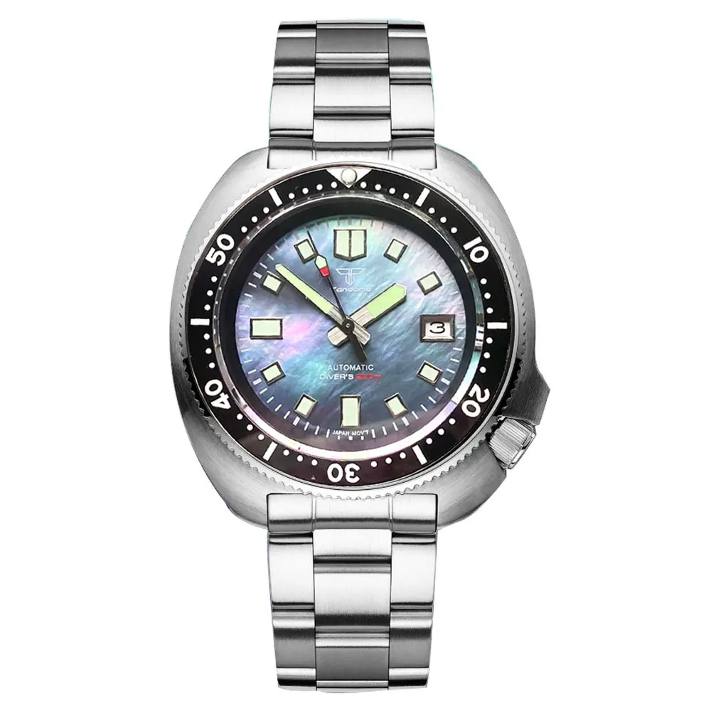 Tandorio 44mm Mother of Pearl Dial NH35 Movement Auto Men Watch 200M Water Resistance Sapphire Glass Luminous Date Ceramic Bezel creality spider speedy ceramic hotend 300 celsius resistance