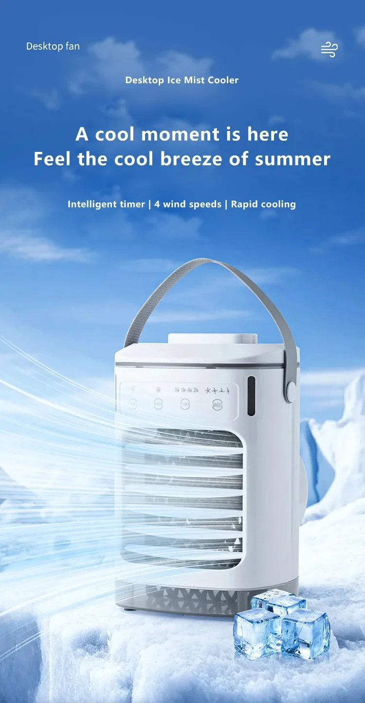 Description Picture 2 of itemSpray mini portable expandable household air conditioner desktop 600ml water cooler air supply usb power cooling fan