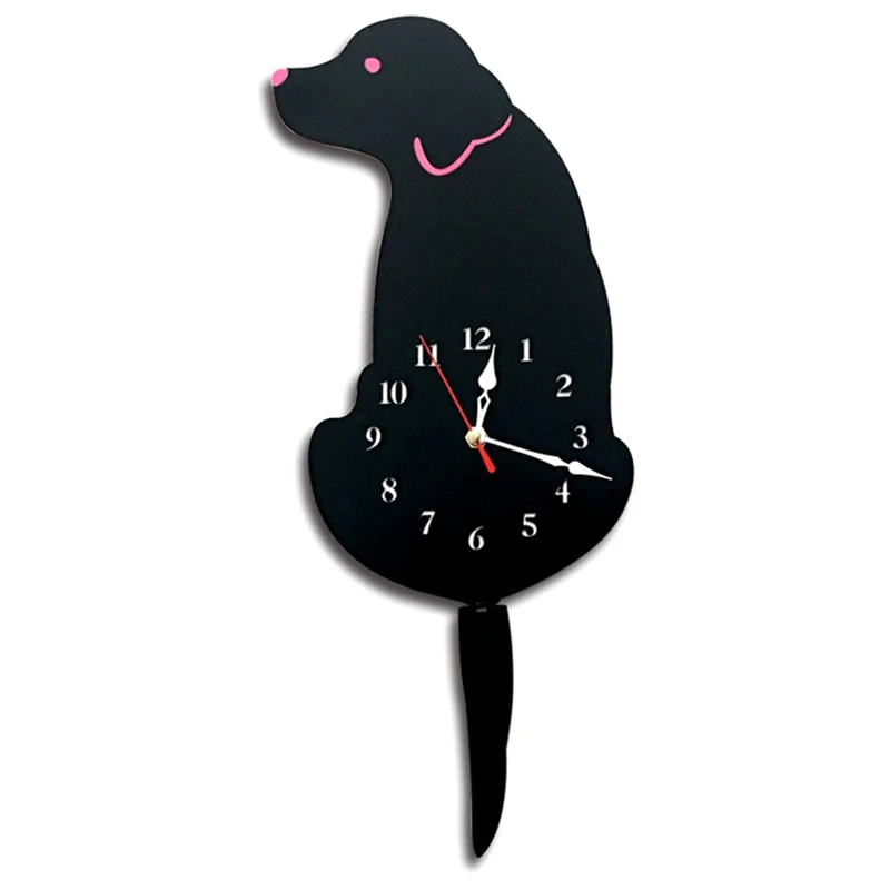 

Настенные часы с изображением собаки, домашний декор для детской спальни, Настенный декор с изображением собаки и ваггирующего хвоста, подарок для детей на день рождения
