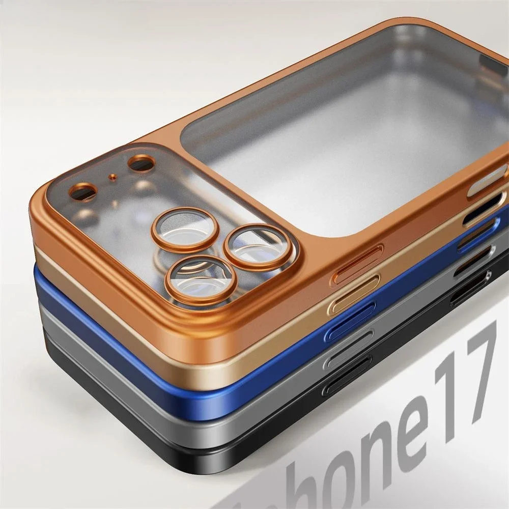 Luxurious Matte Transparent Phone Case with Lens Protection and Hard BackPlate