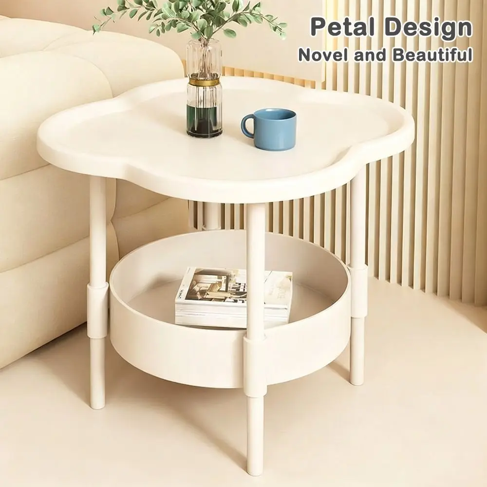 Modern 40*40CM Side Table Samll Double Layer End Table Plastic Decorative Bedside Table for Living Room