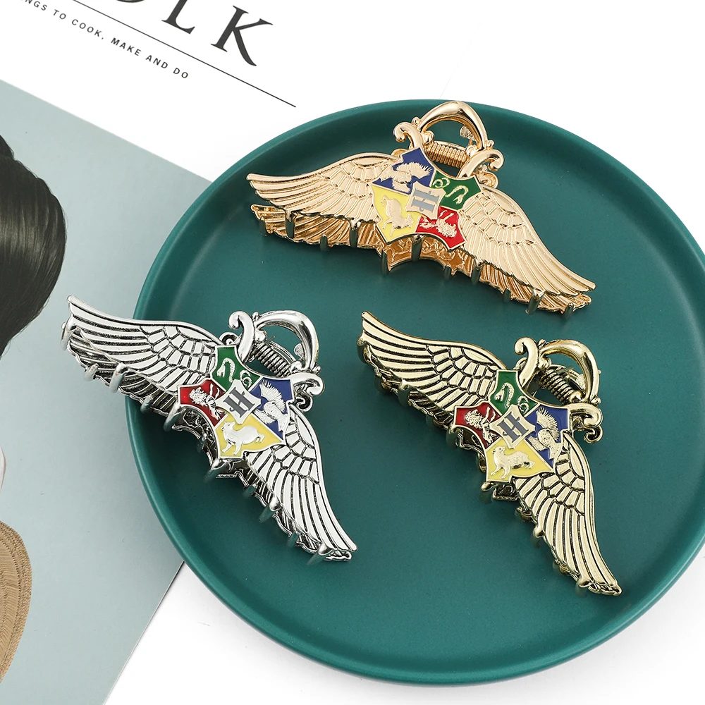 Hair Clip Harry Potter Hogwarts Vintage College Badge Women Head Accessories Movie Periphery