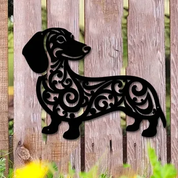 🐾 Charming Whimsical Dachshund Metal Wall Sculpture – Indoor & Outdoor Decor 1