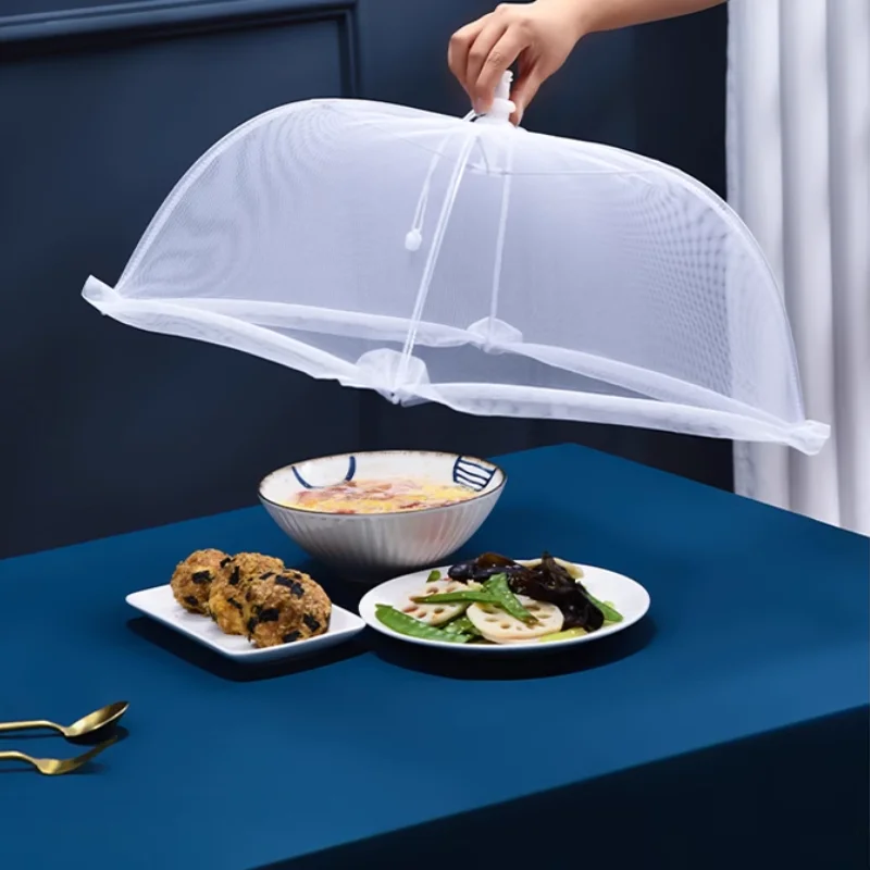 Dish Cover Foldable Household Table Lid Restaurant Portable Dust and Fly Proof Meal Lid Leftovers Food Net Cover Kitchen Tools