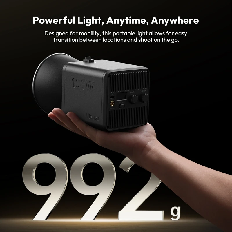 Ulanzi ML100Bi ML100RGB 100W COB Video Light 2700K-6500K Bi-Color 360° RGB CRI 95＋ Photography Studio LED Kit for Live-streaming 6