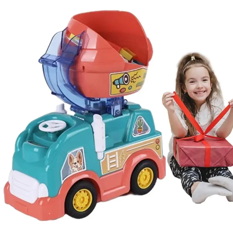 자동 배치 기차 교육 빌딩 블록 도미노 게임 DIY 장난감 선물, 가벼운 소리로 아이들을 위한 10 전기 도미노 기차 장난감 세트, 소리와 빛이 나는 다채로운 도미노 기차 장난감, 어린이 생일 선물