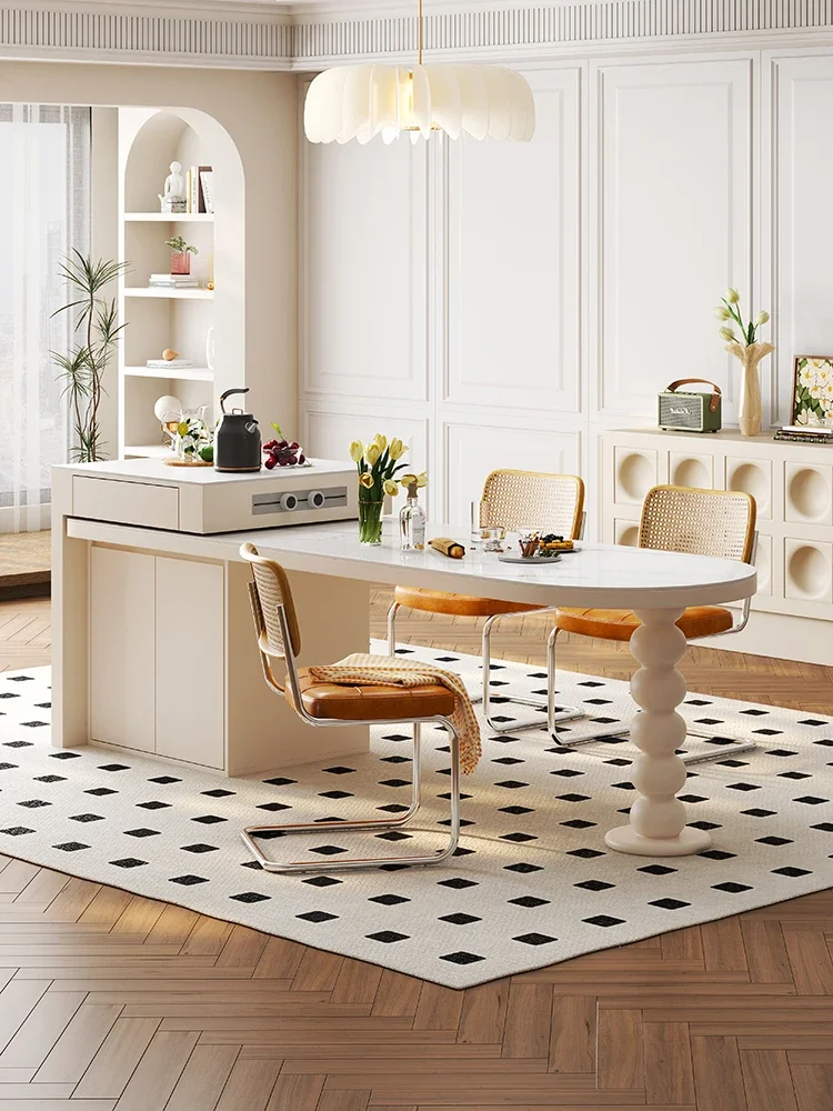 

Обеденный стол Интегрированный многофункциональный домашний небольшая квартира дуга кухонный Остров каменная тарелка обеденный стол