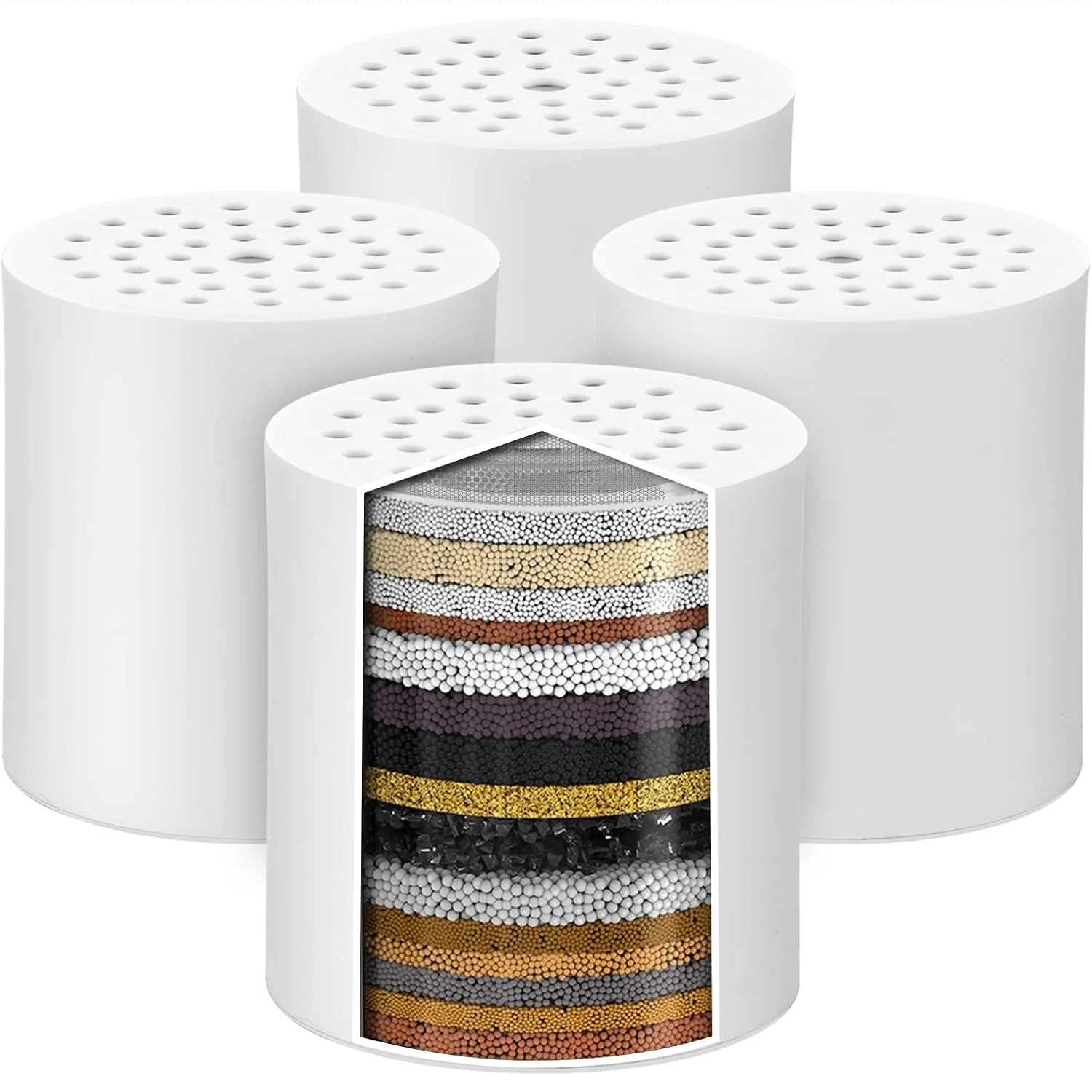 Shower Filter Replacement Shower Cartridge Filter 4 Pack 20 Stage Head Filter Refill with Vitamin C Head Replacem
