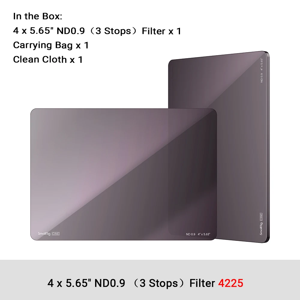 SmallRig 4 x 5.65 ND Filter 0.3 /0.9/1.5/1.8/2.1(1/3/5/6/7 Stop) Waterproof Anti-scratch With 4 x 5.65" For Matte Box System 5