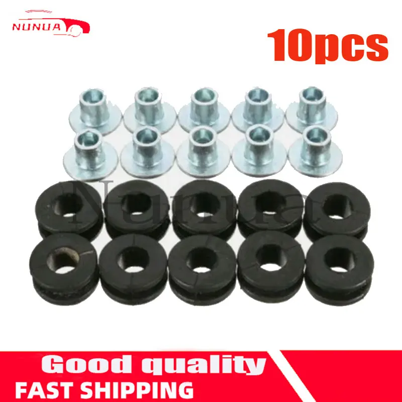 Motorcycle Side Cover Rubber Grommets Gasket Fairings 10Pcs For Yamaha For Honda Suzuki CBR GSXR Ninja ZX YZF Kawasaki motorcycle screw caps motorcycle nut covers