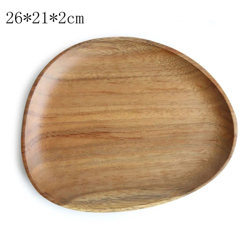 Walnut & Acacia irregular oval wood plate - image 10
