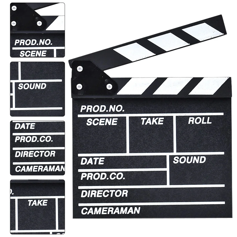 Black Movie Clapboard Cardboard Clapperboard Cut Action Scene Board for Movies Films Photo Props Action Scene Clapper 1 pcs director video scene clapperboard clapper board dry erase director tv movie clip film action slate clap handmade cut prop