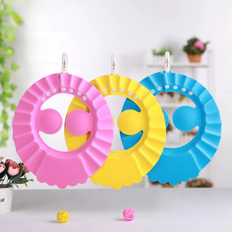 

Shampoo Cap Durable Baby Bath Visor Hat Adjustable Baby Shower Protect Eye Water-proof Splashguard Hair Wash Shield For Infant