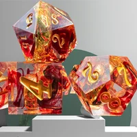 Dnd Handmade Resin Dice Sharp Edge Polyhedral Dice D+D Dice Set For Dungeon and Dragon Pathfinder Role Playing Game(RPG)/MTG D&D 1