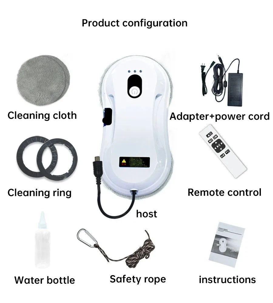 Intelligent Window Cleaning Robot Water Spray Glass Washing Robotic Vacuum Cleaner Smart with Power outage protection ﻿ 6