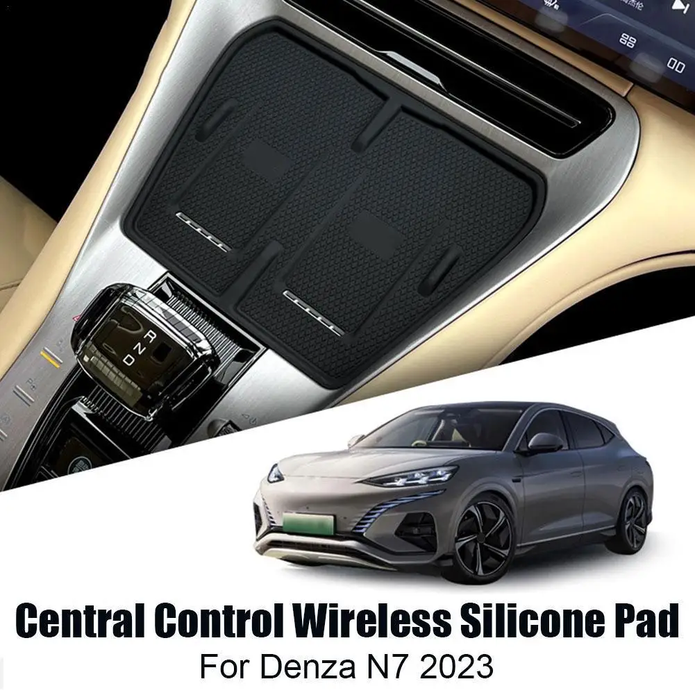 

For Denza N7 2023 Car Central Control Wireless Charging Pad Mobile Phone Non-Slip Silicone Dustproof Mat Interior Accessories