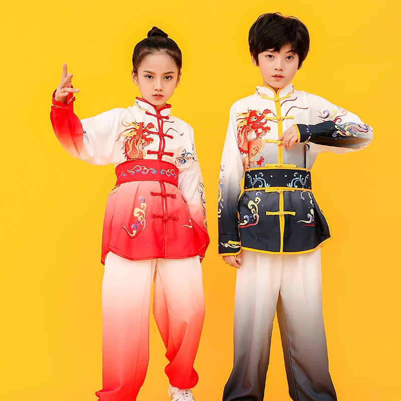 chinese traditional costume for children kids wushu suit kung fu tai chi uniform martial arts performance exercise clothes