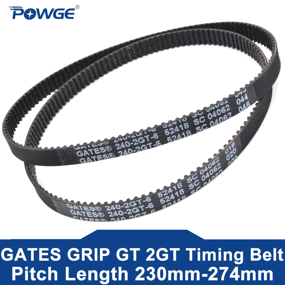 

POWGE GATES 2GT Timing belt Lp=230 232 236 238 240 242 244 246 248 250 252 254 256 258 260 264 266 268 270 274 Width 3-15 Rubber