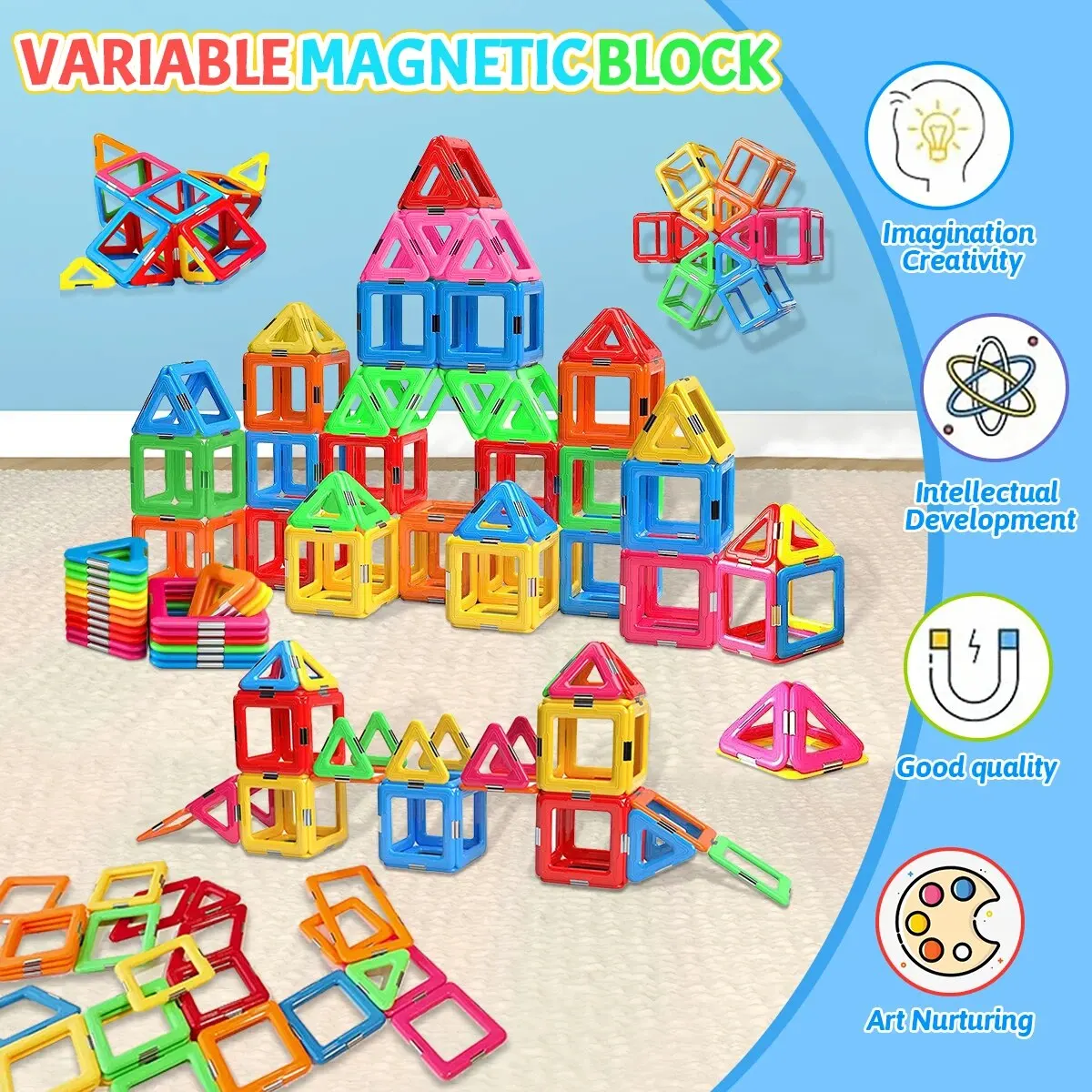 Magnetic Building Blocks Big Size DIY Educational Toys for Kids
