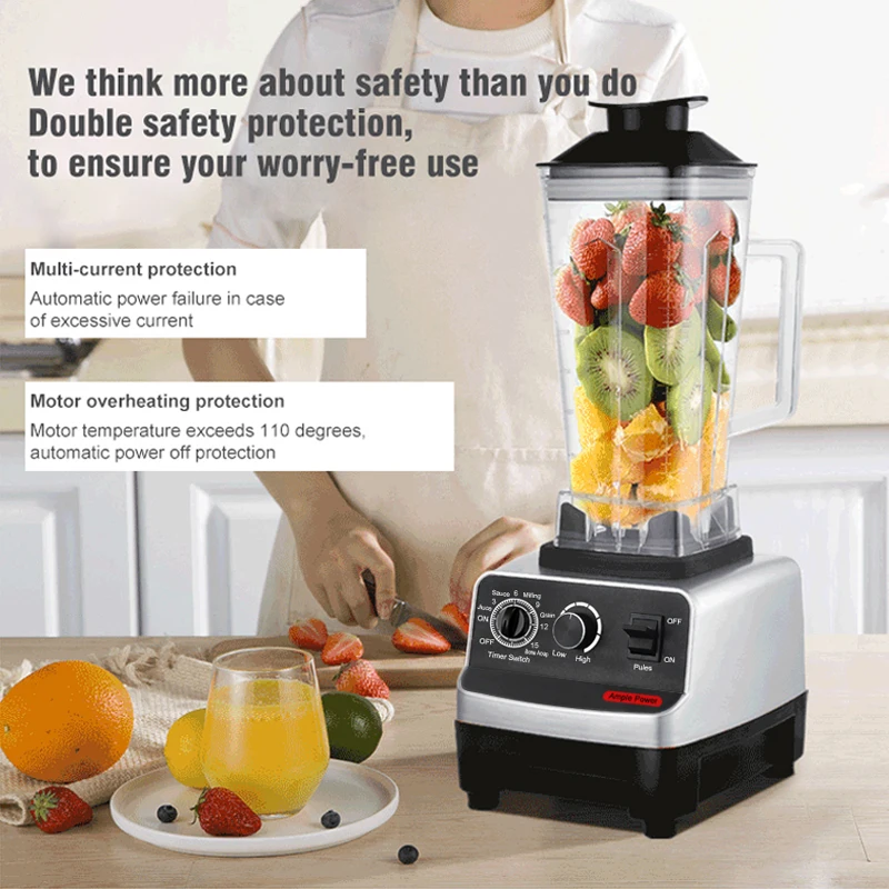 2000W professional blender and grinder for kitchen Mixer Food Processor Ice Smoothies Blenders High Power Crusher