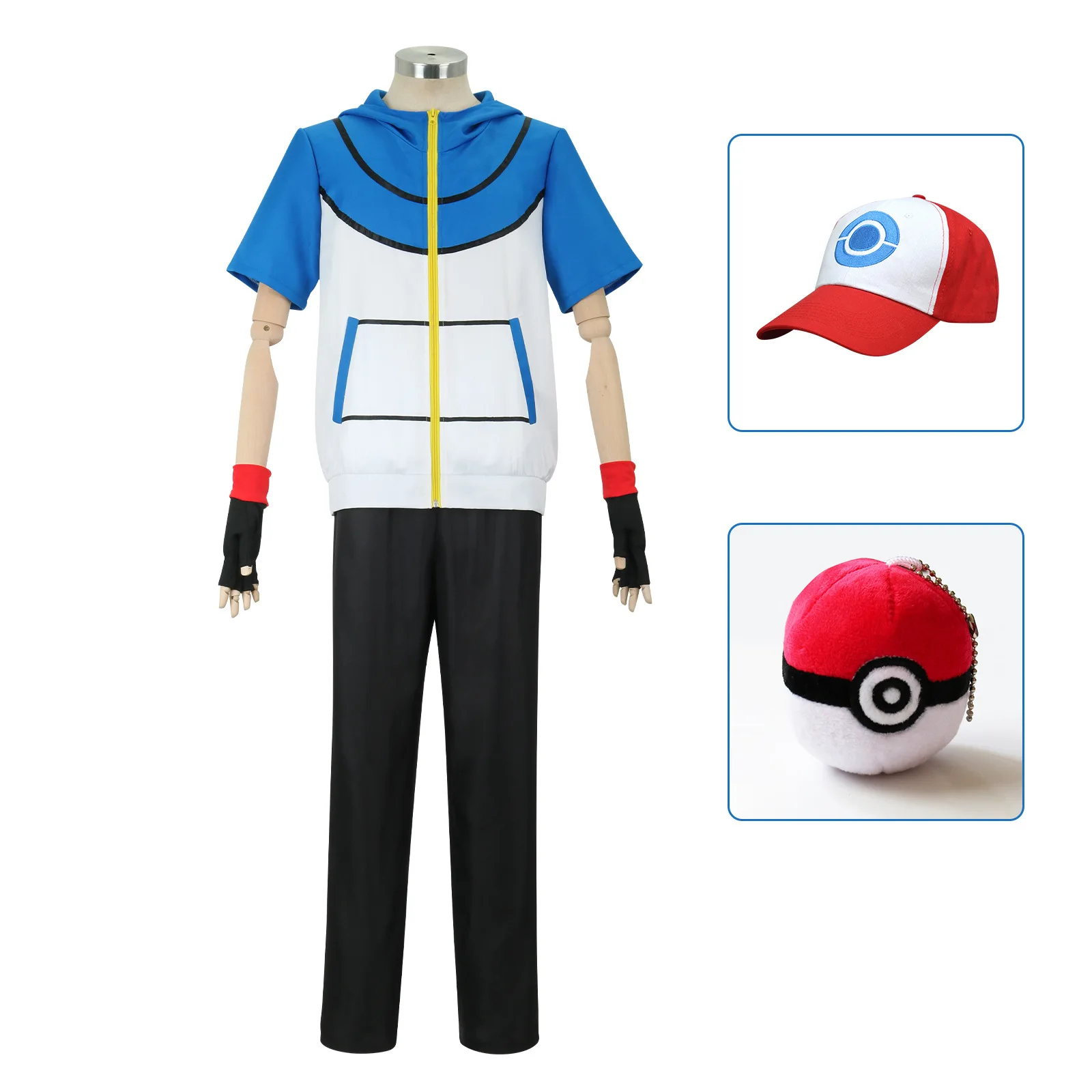 Pokemon Ash Ketchum Cosplay Costume Style Customized